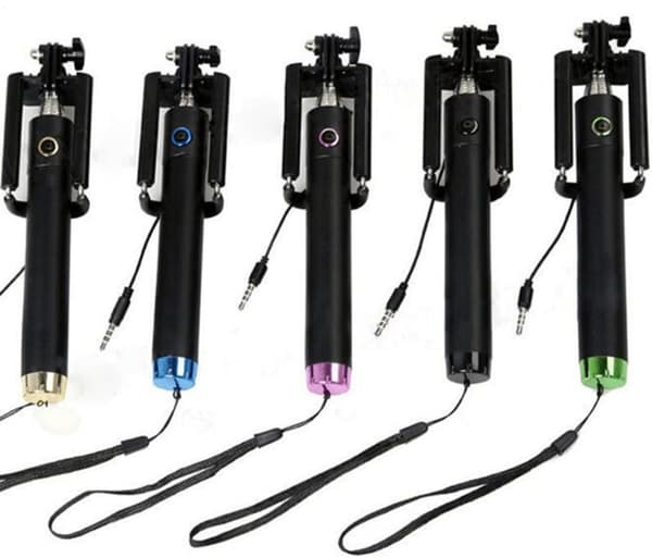 Selfiestick kompakt stilren Avtryckare i handtaget, Flera färger Svart / Blå