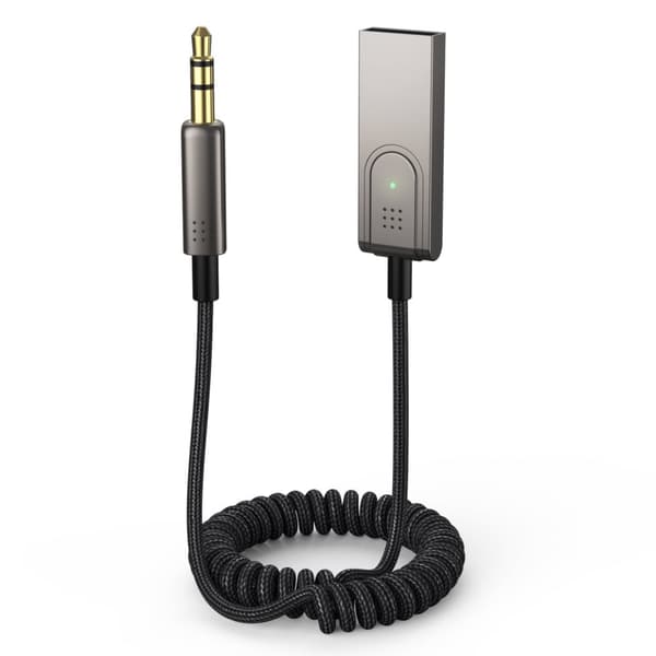 INF Bluetooth-Aux-kabel för bilen/Aux Bluetooth adapter för bil Grå