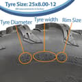 Pikkukuva 5 / 9: 25x8.00-12 ATV renkaat 205/80-12 4ply P3080 OBOR Pinacle 61K Road Legal (2 kpl)