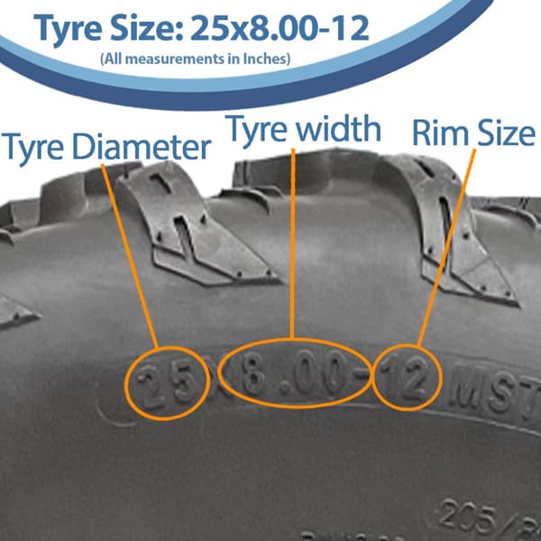 25x8.00-12 ATV renkaat 205/80-12 4ply P3080 OBOR Pinacle 61K Road Legal (2 kpl)