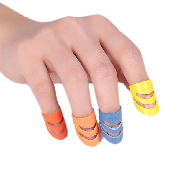 Gitarfingerbeskytter fingerdeksler silikon 5-delt Flerfarget