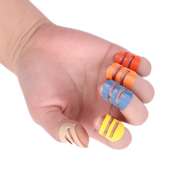 Gitarfingerbeskytter fingerdeksler silikon 5-delt Flerfarget