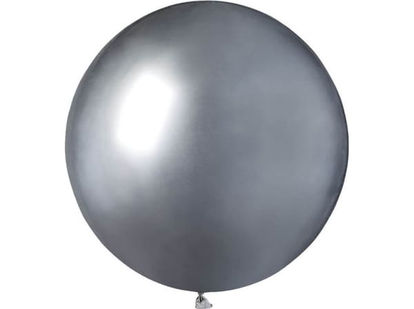 GoDan Giant ballong, 1 m i diameter - skinnende sølv. universell