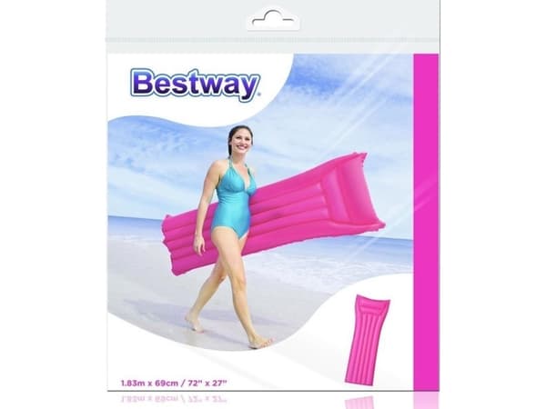 Bestway - oppblåsbar strandmadrass 183x69 cm (rosa)
