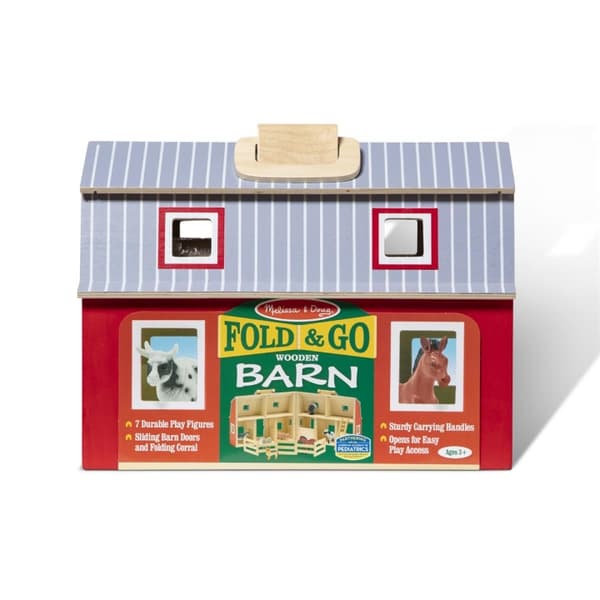 Melissa & Doug Fold & Go-fjøs i tre