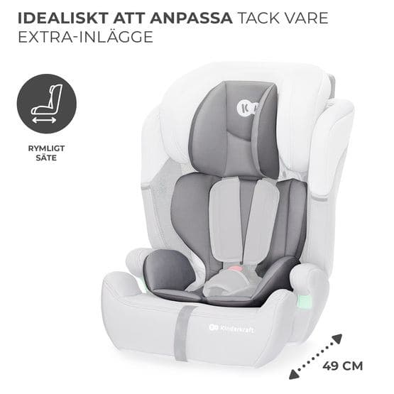 Bilbarnstol - Comfort Up I-koko 76-150 cm Harmaa 8kg