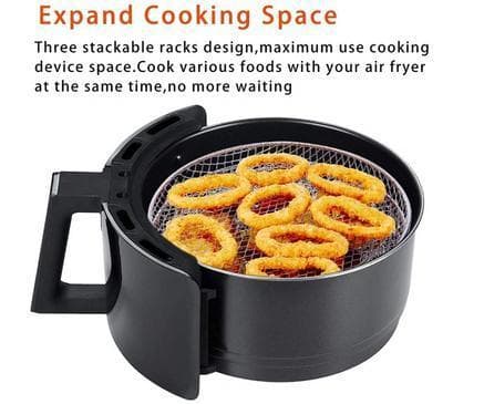 3kpl Airfryer Rack Airfryerin koriosasto Ruostumatonta terästä - Round