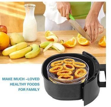3kpl Airfryer Rack Airfryerin koriosasto Ruostumatonta terästä - Round