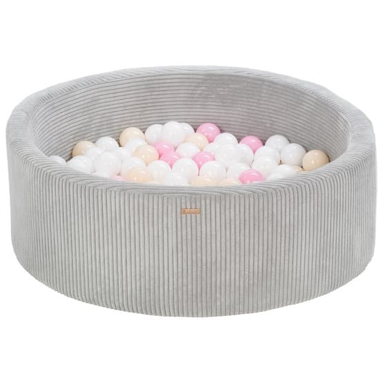 Bollhav - 200 Bollar - Cordu Roy 90 Cm Grå/Vit - Bollar Ljusrosa/Cappuccino