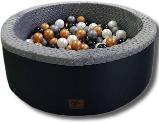 Turvallinen ja opettavainen palli-allas lapsille, 200 palloa, 90 cm halkaisija, pestävä päällinen
