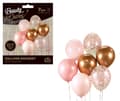 Miniatyrbillede 1 af 3: B&C pink-kobber ballon buket 7 stk 12"" Godan
