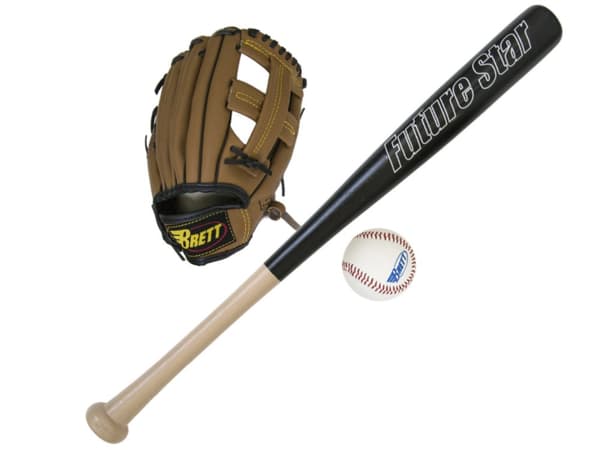 BRETT Junior Baseball Set - Bat + Ball + Glove
