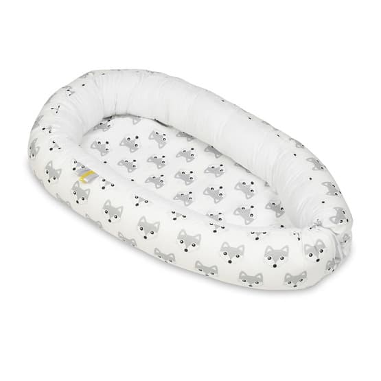 Babynest - Grå Räv med Vit insida