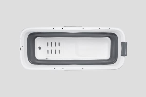 Tubfamily - Vikbar badbalja för vuxna med lock och termometer - grå - 150cm