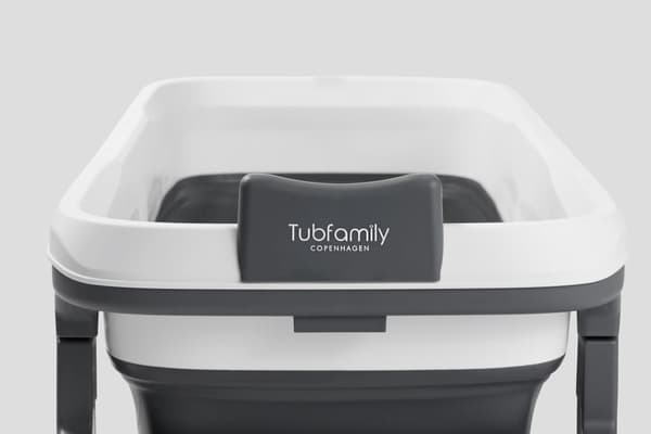 Tubfamily - Vikbar badbalja för vuxna med lock och termometer - grå - 150cm