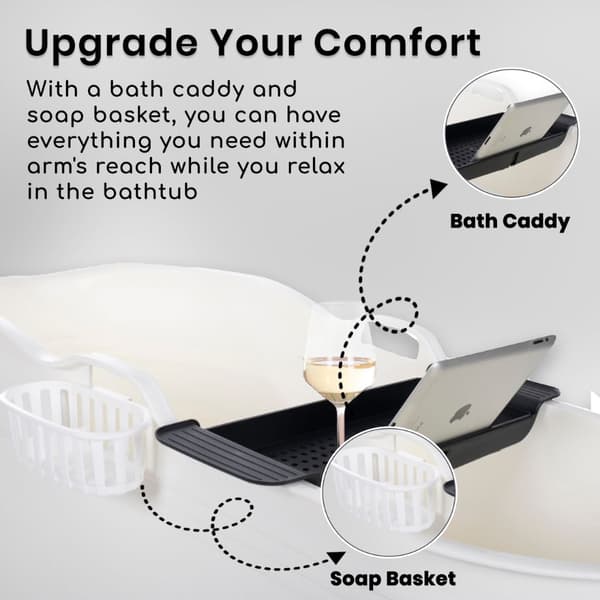 HelloBath - Kylpyamme XL - 122 cm - Valkoinen - Istumakylpy