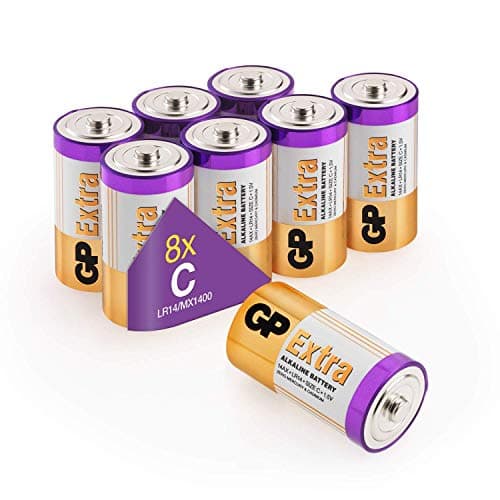 GP Alkaliska C- batteri 8-pack| GP Extra |LR14 1.5V baby-batteri | Lång livslängd, högre effektivitet, används i digitala pennor, stylus, laserljus
