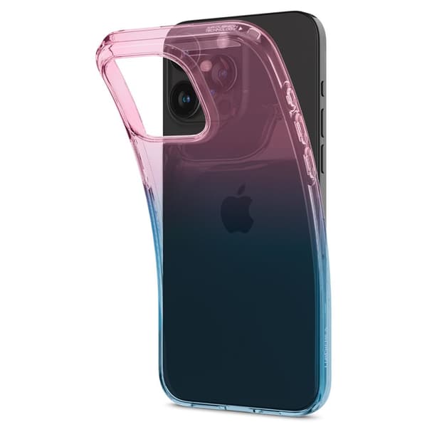 Spigen Liquid Crystal Suojakuori iPhone 15 Prolle - Vaaleanpunainen-Sininen