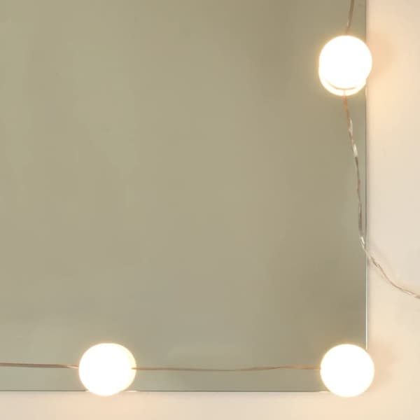 vidaXL Peilipöytä LED-valoilla ruskea tammi 86,5x35x136 cm