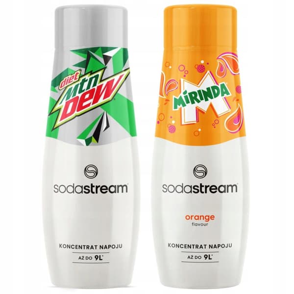 SODASTREAM Mirinda + Mountain Dew Diet sæt sirupper til saturator 2 stk.