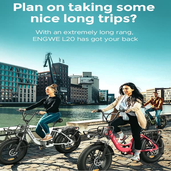 ENGWE L20 Adult Step-Through El-cykel, 250W børsteløs motor, 48V13Ah batteri, 20 x 4,0 fedtdæk, Shimano 7 gear.