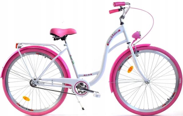26 Tums Dallas City Juniorcykel - Vit & Rosa, Hållbar stålram, Budgetvänlig
