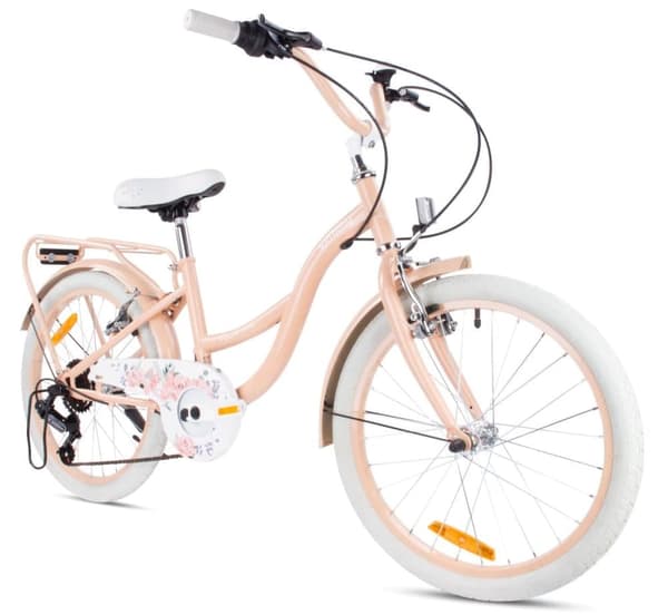 20 tuumainen lasten pyörä tytöille Shimano 6 vaihdetta Flower Bike aprikoosinvärinen Sun Baby