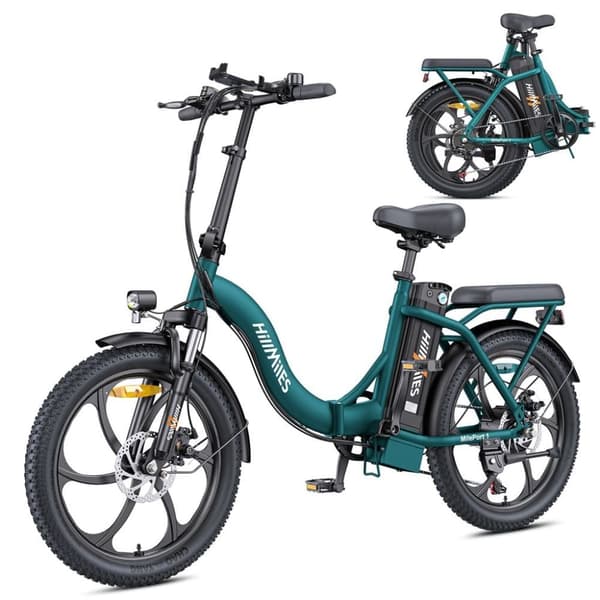 Taittuva sähköpyörä HillMiles MilePort1 - Moottori 36V 350W - 20" - 25 km/h Vihreä