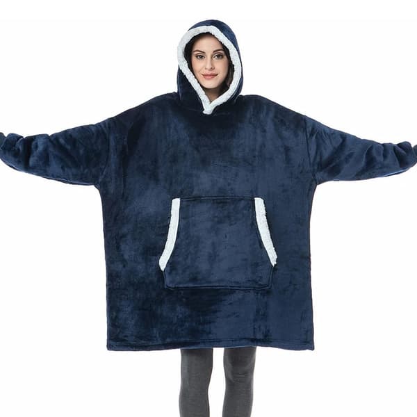 Mysig Hoodie, Oversize - Blå