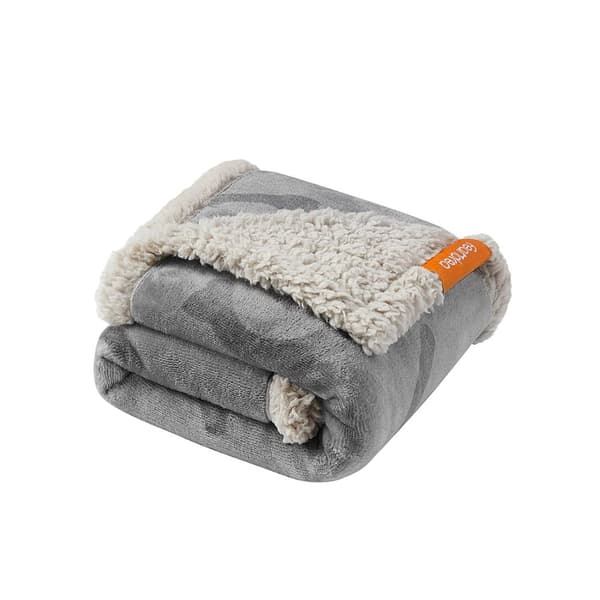 Rootz Pet Filt - Hundtäcke - Puppy Throw - Sherpa Material - TPU Film - Flanell Tyg - Lätt - Mysigt - Lätt att rengöra - 73cm x 63cm