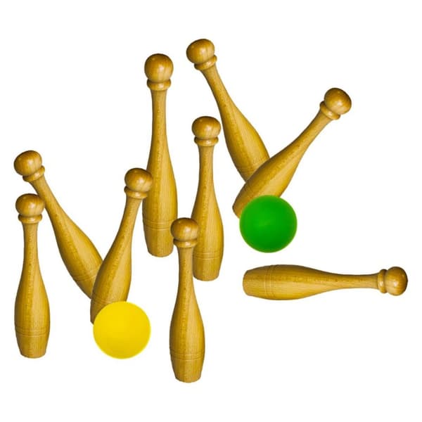 LONDERO Bowling i træ i en kurv
