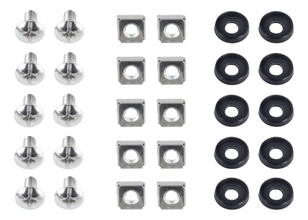 M6 screw set star groove washers + screws + nuts 10pack