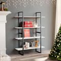 Miniatyrbild 11 av 11: vidaXL Bokhylla 4 hyllplan vit 100x30x140 cm massiv furu
