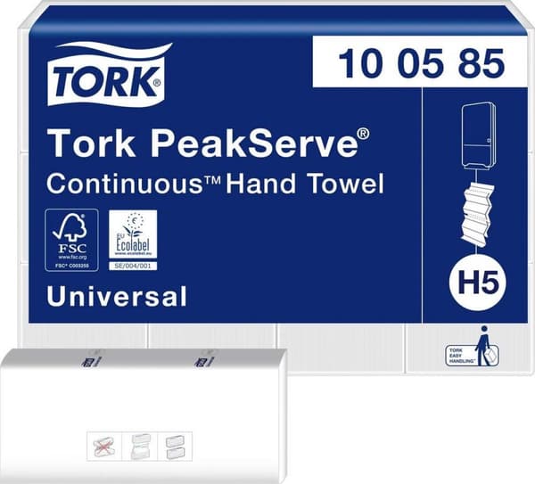 TORK 100585 PeakServe® Paperipyyhkeet Valkoinen 12 lohkoa/pakkaus 1 setti