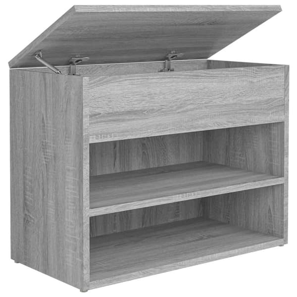 vidaXL Skobänk grå sonoma 60x30x45 cm konstruerat trä