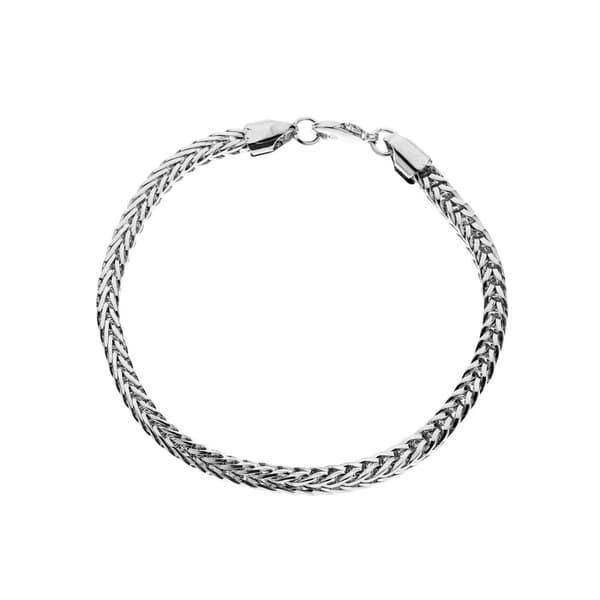 Luksuriøst titanarmbånd + halskjede for menn i sort eller sølv Silver bracelet