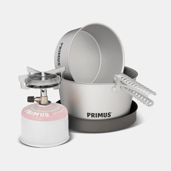Gaskök Primus Mimer Stove Kit II, 2800 W + 2 kastruller (1.3 & 2.3 liter) + 1 stekpanna + griptång + förvaringspåse Bränsletillval: Utan bränsle Gaskök Primus Mimer Stove Kit II, 2800 W + 2 kastruller (1.3 & 2.3 liter) + 1 stekpanna + griptång + förvaringspåse Bränsletillval: Utan bränsle