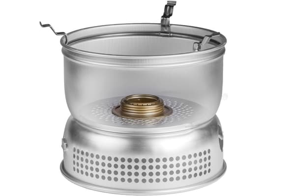 Spritkök Trangia 27 Small, 1000 W + 2 kittlar, 1 stekpanna & vindskydd i UL / UltraLight-aluminium + griptång + rem Bränsletillval: Utan bränsle