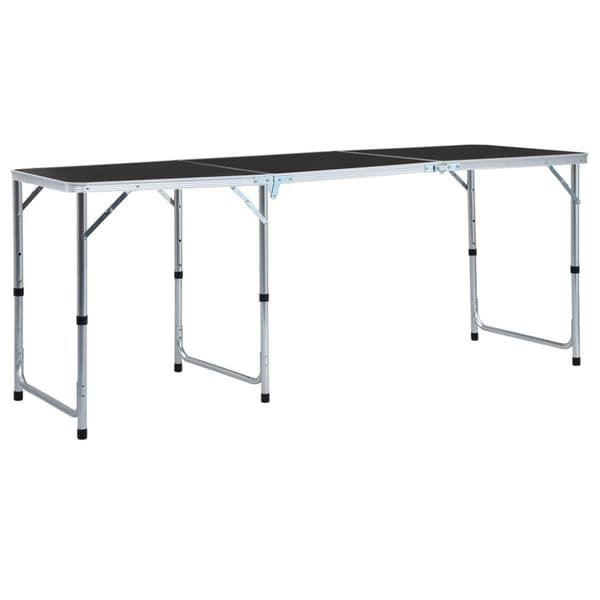 vidaXL Sammenleggbart campingbord grå aluminium 180x60 cm vidaXL Sammenleggbart campingbord grå aluminium 180x60 cm