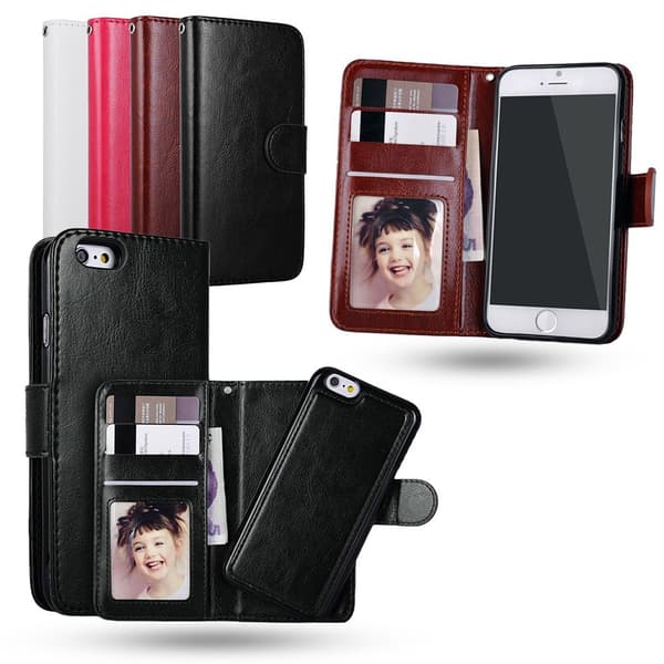 Comfort & Protection iPhone 7/8/SE - Wallet Case & Magnetic Cover Pink
