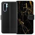 Miniatyrbillede 1 af 3: Huawei P30 Pro Tegnebogsetui Marmor Sort & Guld