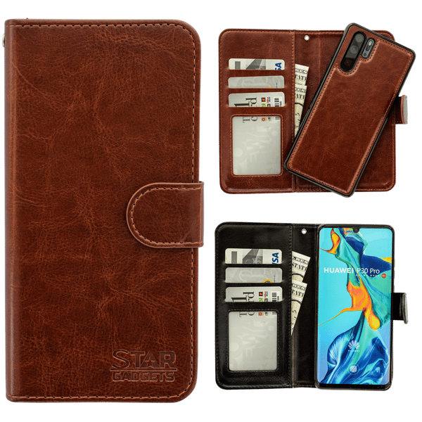 Huawei P30 Pro - Læder cover / Beskyttelse Brown