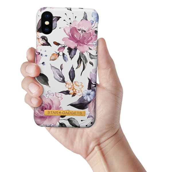 iPhone X/Xs - Cover / Beskyttelse Flowers / Marble