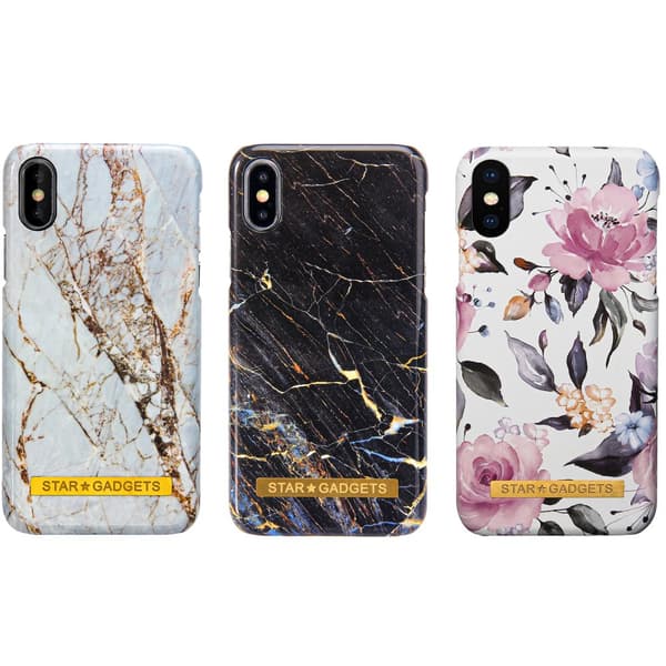 iPhone X/Xs - Cover / Beskyttelse Flowers / Marble