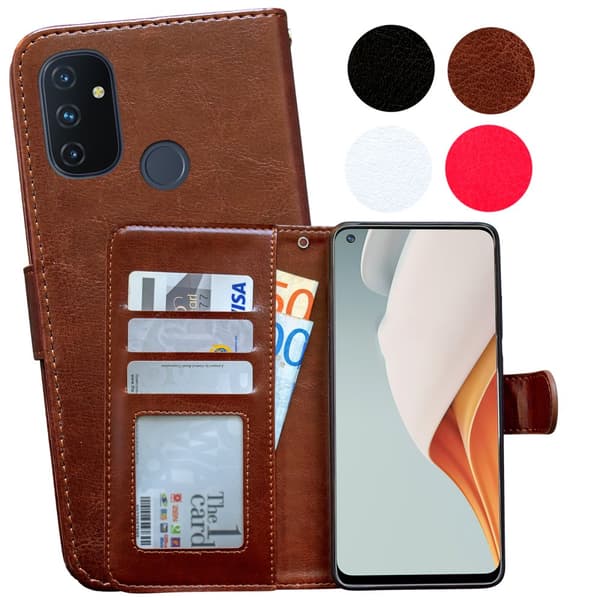 OnePlus Nord N100 - Läderfodral / Skydd Brown