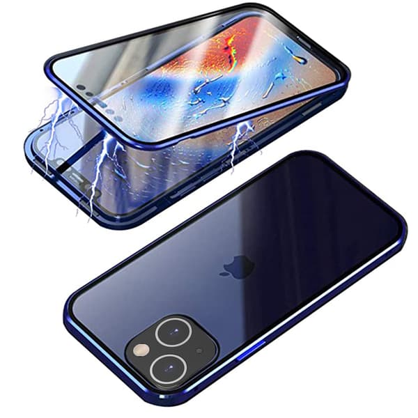 iPhone 13 - Stilsäkert Magnetiskt Dubbelskal Blå