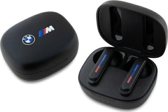 BMW Bluetooth-kuulokkeet BMBEMIATP20LOK TWS + telakointiasema musta/musta Painetut logot