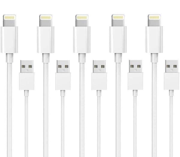 5-Pack 1M Lightning laddare iPhone 13/12/11/ Xs/Max/X/8/7/6/5/SE