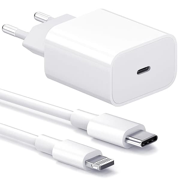 Lader for iPhone - Hurtiglader - Adapter + Kabel 20W USB-C Lader for iPhone - Hurtiglader - Adapter + Kabel 20W USB-C