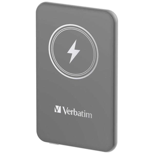 Verbatim Wireless Charger 5.000mah Powerbank Grå